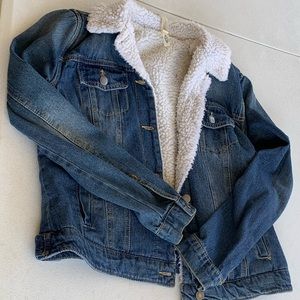 Sherpa liner denim jacket